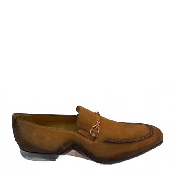 NEW MEZLAN men\'s ornament slip-on loafer in tan